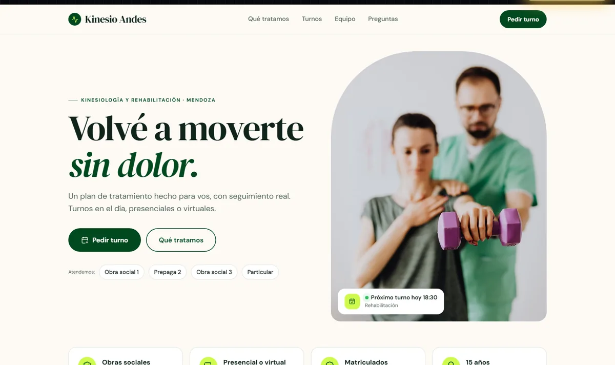 Web de muestra de consultorio en compu